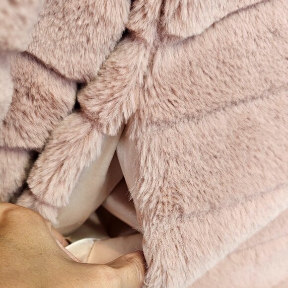 Robin Womens Fluffy Ultra Soft Hooded Jacket, Pockets, Hooded, Pink, 38/US 8 - Picture 7 of 9